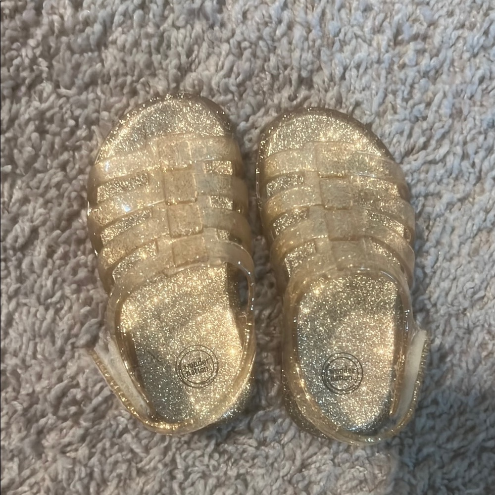 Glittery Gold Jelly Sandals